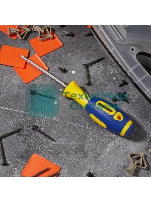 Отвертка комбинированная Rexant, двухсторонний стержень 120 мм (Крестовая PH 2, Шлицевая SL 6 мм), двухкомпонентная рукоятка