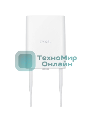 Гибридная уличная точка доступа Zyxel NebulaFlex NWA55AXE, 802.11a/b/g/n/ac/ax (2,4 и 5 ГГц), внешние антенны 2x2 (в комплекте), до 575+1200 Мбит/с, 1xLAN GE, защита от 4G/5G, без поддержки Captive po