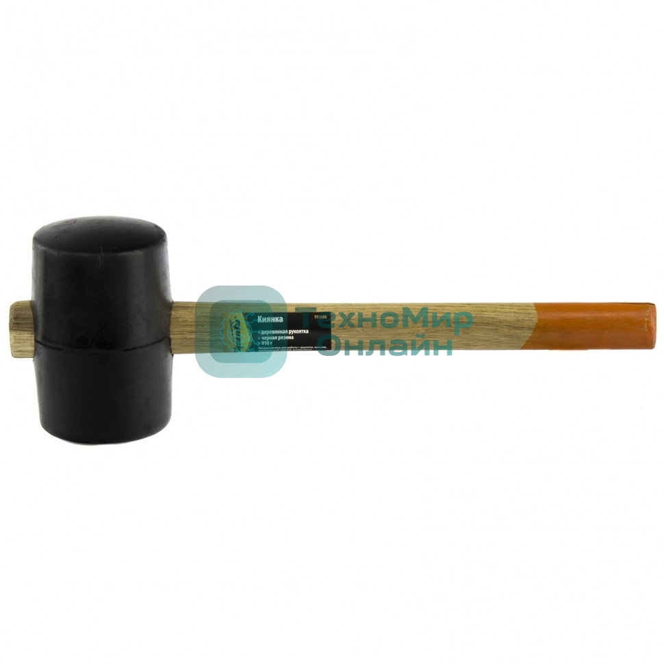 Киянка резиновая Sparta 910 г, черная резина, деревянная рукоятка