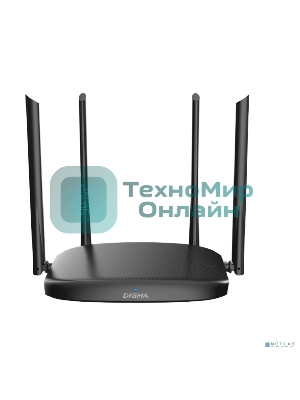 Роутер беспроводной Digma DWR-AC1202 AC1200 10/100/1000BASE-TX черный