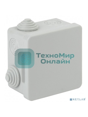 Коробка распаячн. ЭРА открытой установки КОР 80х80х50 мм с гермовводами 7 вх. IP54 (100/1600)