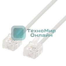 Кабель.телефонный аппарат-розетка TC6P4C-2M, 2 м