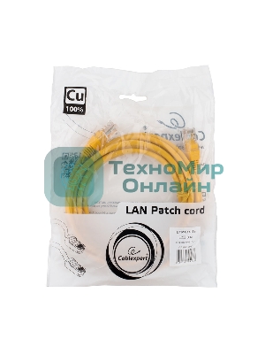 Патч-корд медный UTP Cablexpert PP10-3M/Y cat.5e, 3м, литой, многожильный, желтый