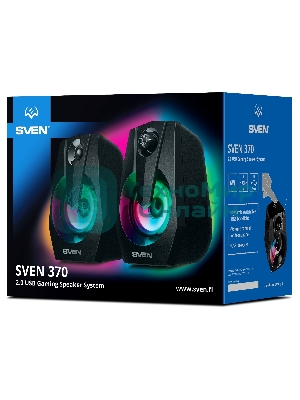 Акустическая система SVEN 370 2.0 черные (2x2W, USB, RGb подсветка)