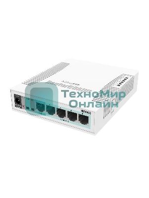 Коммутатор сетевой MikroTik RB260GS RouterBOARD 260GS 5-port Gigabit smart switch with SFP cage, SwOS, plastic case, PSU