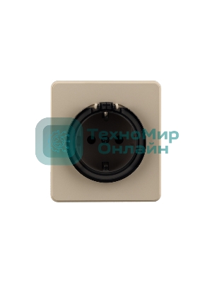 Розетка KRANZ ROUND 1-ая с/з с/у, со шторками и крышкой 16А шелк