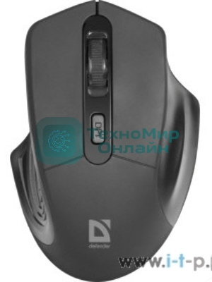 Мышь беспроводная Defender Datum MB-345 черный, 1600 dpi, радиоканал, USB, кнопки - 4