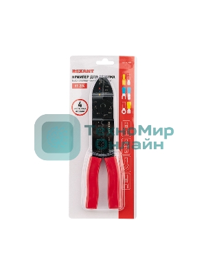 Кримпер Rexant HT-204 для обжима наконечников и зачистки проводов