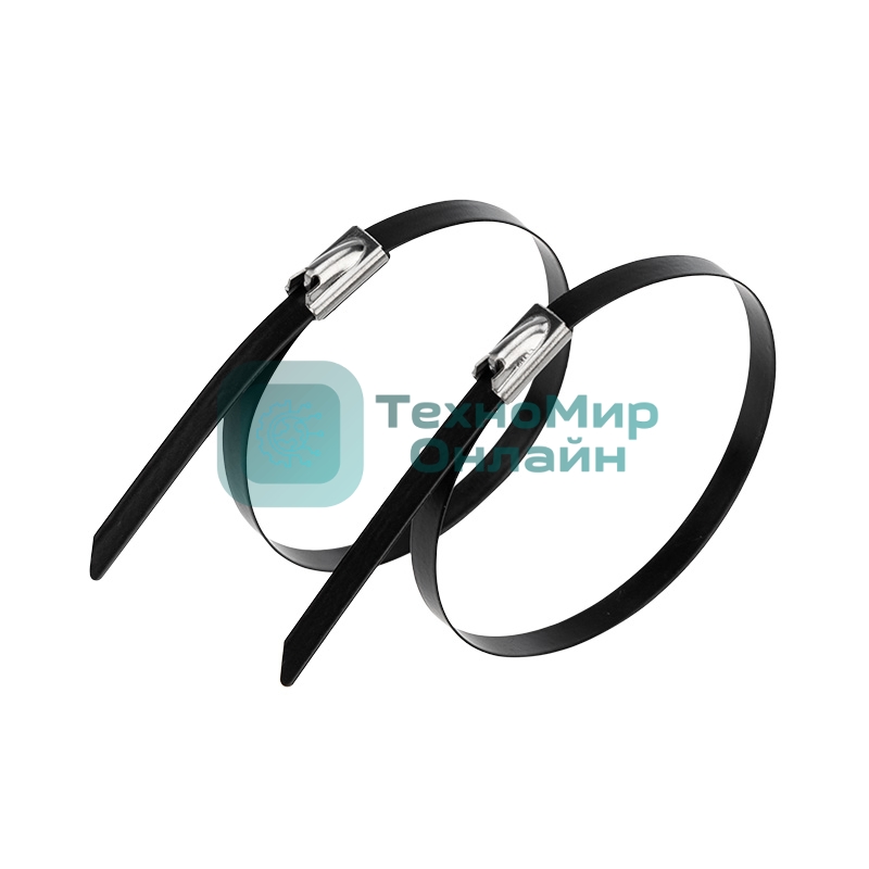 Хомут-стяжка стальная с полимерным покрытием Rexant 152x4,6 мм, упаковка 50 шт.