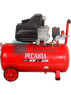 Компрессор поршневой Ресанта КП-50/240М масляный 240л/мин 50л 1600Вт красный/черный