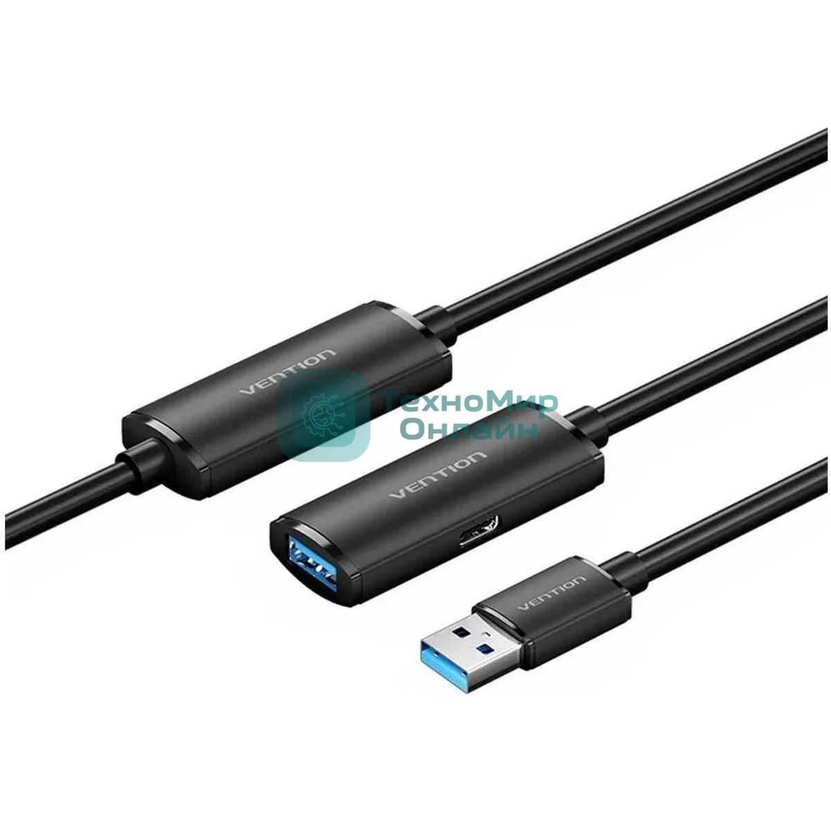 Активный кабель-удлинитель Vention USB 3.0 AM/AF с усилителем - 5м Черный
