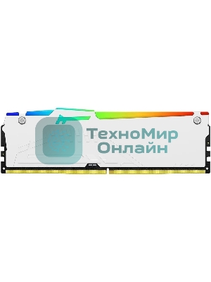 Оперативная память Kingston Fury Beast, DDR5, 16Gb (1x16GB), 5200MHz, CL40, DIMM, с радиатором, RGB, белый