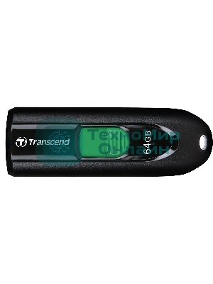 Флешка USB Transcend JetFlash 790С (TS64GJF790C), 64Gb, USB 3.0 Type-C, R/W 90/60, черный/зеленый