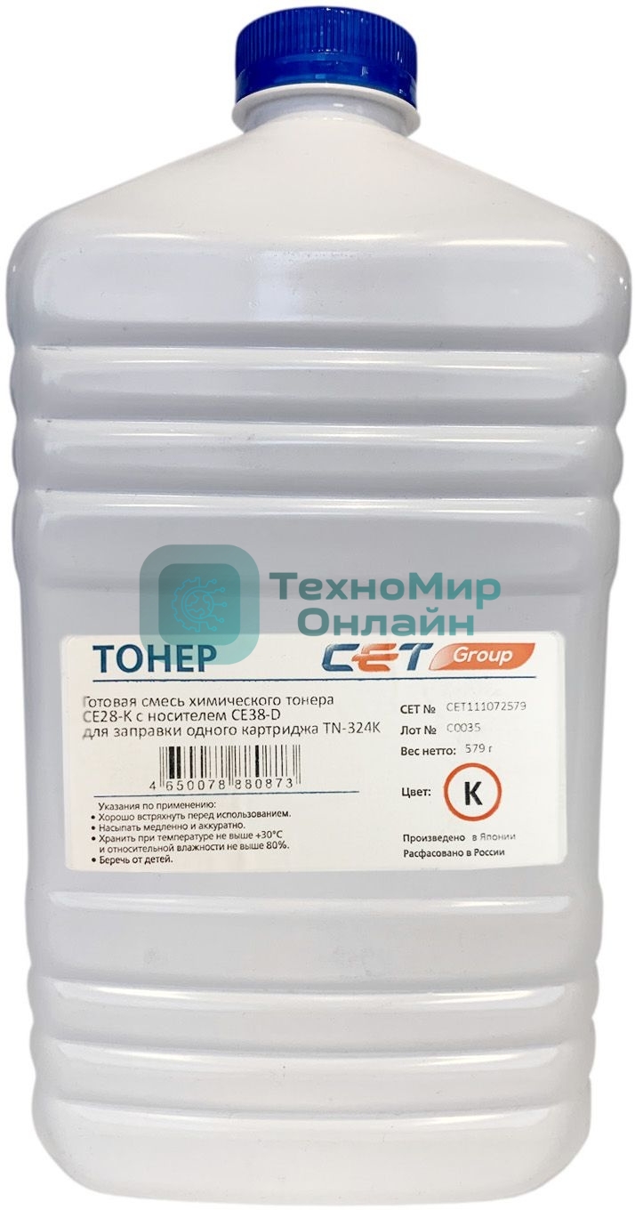 Тонер CET CE28-K CET111072K500 черный бутылка 500 гр. для KONICA MINOLTA Bizhub C258/308/368/227i/257i