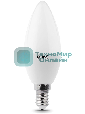 Лампа светодиодная Gauss Elementary 10Вт цок.: E14 свеча 220B 3000K св. свеч. белый теп. C37 (упак.: 10 шт)