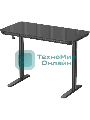 Стол компьютерный Cactus CS-EGD-BK-LED столешница закаленное стекло, черный, каркас черный