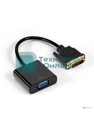Кабель DVI-D-VGA ExeGate EX-CC-DVID-VGAF-0.2 (25M/15F, 0,2м, позолоченные контакты)