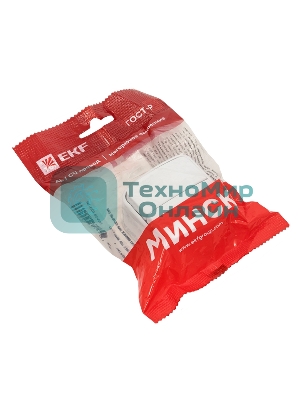 Выключатель 2-клавишный ОП 10А белый Минск EKF Basic