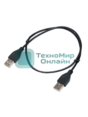 Кабель USB2.0 Cablexpert CC-USB2-AMAM-0.6M, AM/AM, экран, 28/26AWG, медь, Pro, 0.6м, черный, пакет