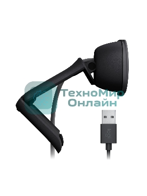 Веб-камера Logitech Brio 100 1920x1080, 30 кадр/с, USB Type-A, микрофон (шумоподавление), шторка приватности, автоосвещение, универсальное крепление белая