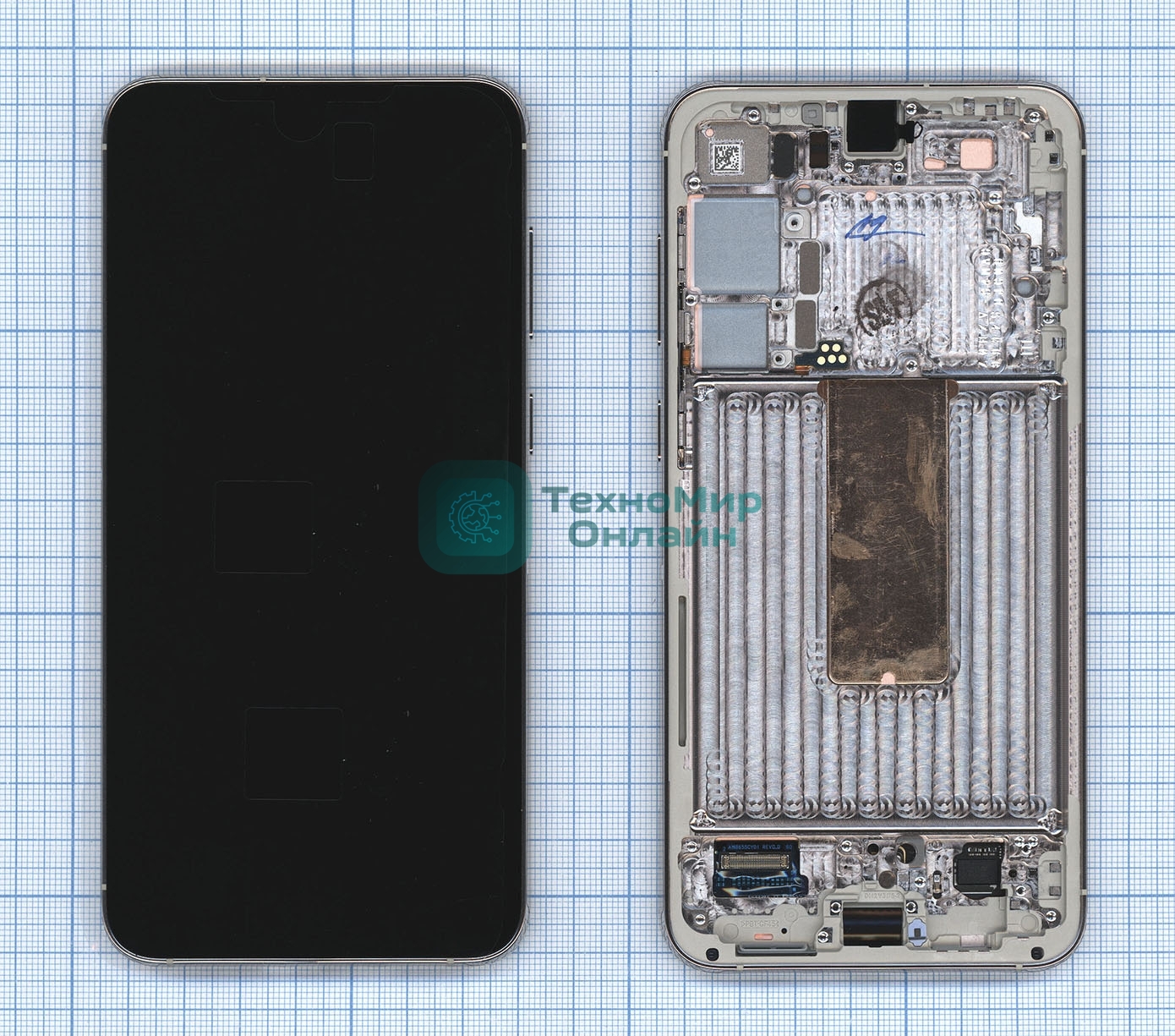 Дисплей для Samsung Galaxy S23 Plus 5G S916B в сборе с тачскрином ServicePack бежевый GH82-30476B