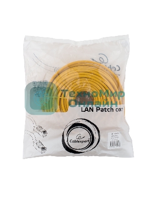 Патч-корд UTP Cablexpert PP12-30M/Y cat.5e, 30м, литой, многожильный, желтый