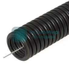 Труба гофрированная ПНД d40мм с протяж. черный (уп. 25 м) Урал Пак ГФ-1100040-025