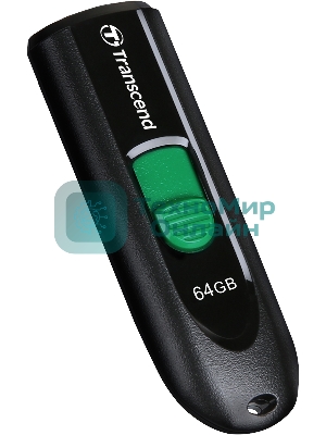 Флешка USB Transcend JetFlash 790С (TS64GJF790C), 64Gb, USB 3.0 Type-C, R/W 90/60, черный/зеленый