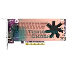 Сетевая карта QNAP QM2-2P10G1Tb Marvell AQC113C PCIe Gen3 x8, Dual M.2 2280 PCIe Gen3 x4 NVMe, LAN 1x10GbASE-T 10GbE, Low-profile bracket pre-loaded, Low-profile flat and Full-height are bundled