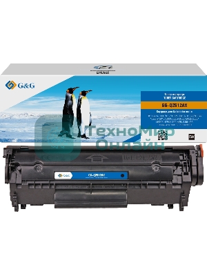 Картридж лазерный G&G GG-Q2612AX черный (2500стр.) для HP LJ 1010/1012/1015/1018/1020/1022/1022n/1022nw/3015/3020