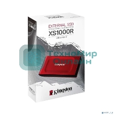 Внешний SSD Kingston XS1000, 1TB, USB 3.2 Gen 2 Type-C, R/W 1050/1000, красный