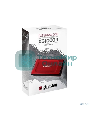 Внешний SSD Kingston XS1000, 1TB, USB 3.2 Gen 2 Type-C, R/W 1050/1000, красный