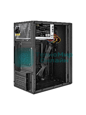 Компьютерный корпус Minitower ExeGate BAA-308-UNS400 (mATX, БП UNS400 с вент. 12см, 2хUSB, HD Audio, черный)