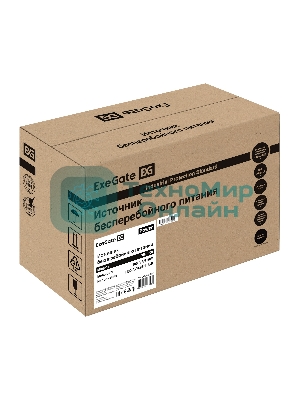 Источник бесперебойного питания ExeGate Power NB-1000.LED.AVR.2SH.USB (1000VA/650W, LED, AVR, 2*Schuko, USB, батарея 12V 9Ah, черный)