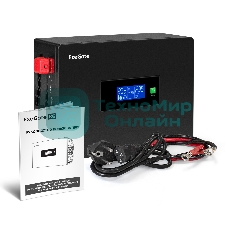 Комплект Источник бесперебойного питания EX295993RUS + батарея 26Aч EX282970RUS 1шт (инвертор, синус, для котла, PF=1, настенный) ExeGate IdealSine SR-1000.LCD.2SH  1000VA/1000W, чистая синусоида, цветной LCD-дисплей, 2*Schuko, крепление настенное, черный + батарея ExeGate DT 1226 (12В, 26А·ч) 1шт