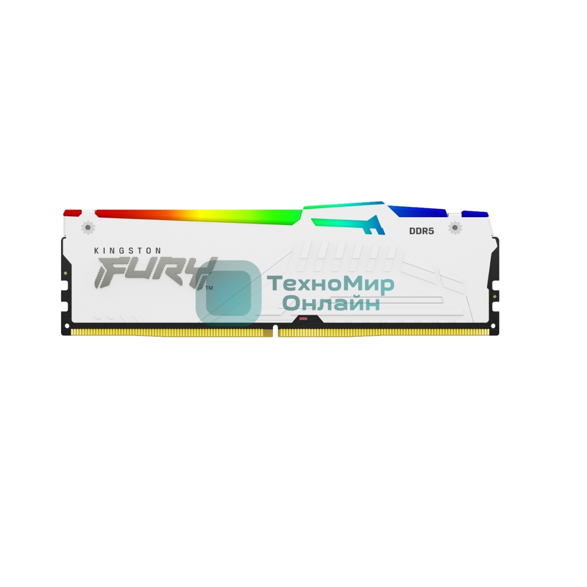 Оперативная память Kingston Fury Beast, DDR5, 64GB (4x16GB), 6000MHz, CL40, DIMM, с радиаторами, RGB, белый