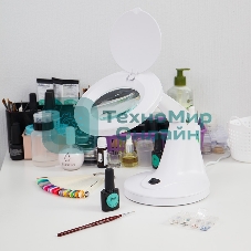 Лупа настольная 3D+12D Rexant с подсветкой 48 LED, белая