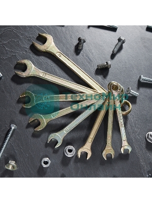 Набор ключей комбинированных Rexant (8-11, 13, 14, 17, 19 мм), 8 шт., желтый цинк