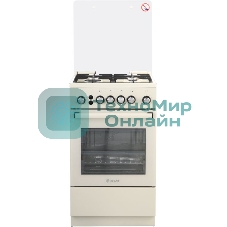 Плита газовая De Luxe 5040.40Г (КР) ЧР-013 бежевый, конфорок 4 газовых, духовка 46 л, 50 см x 85 см x 50 см