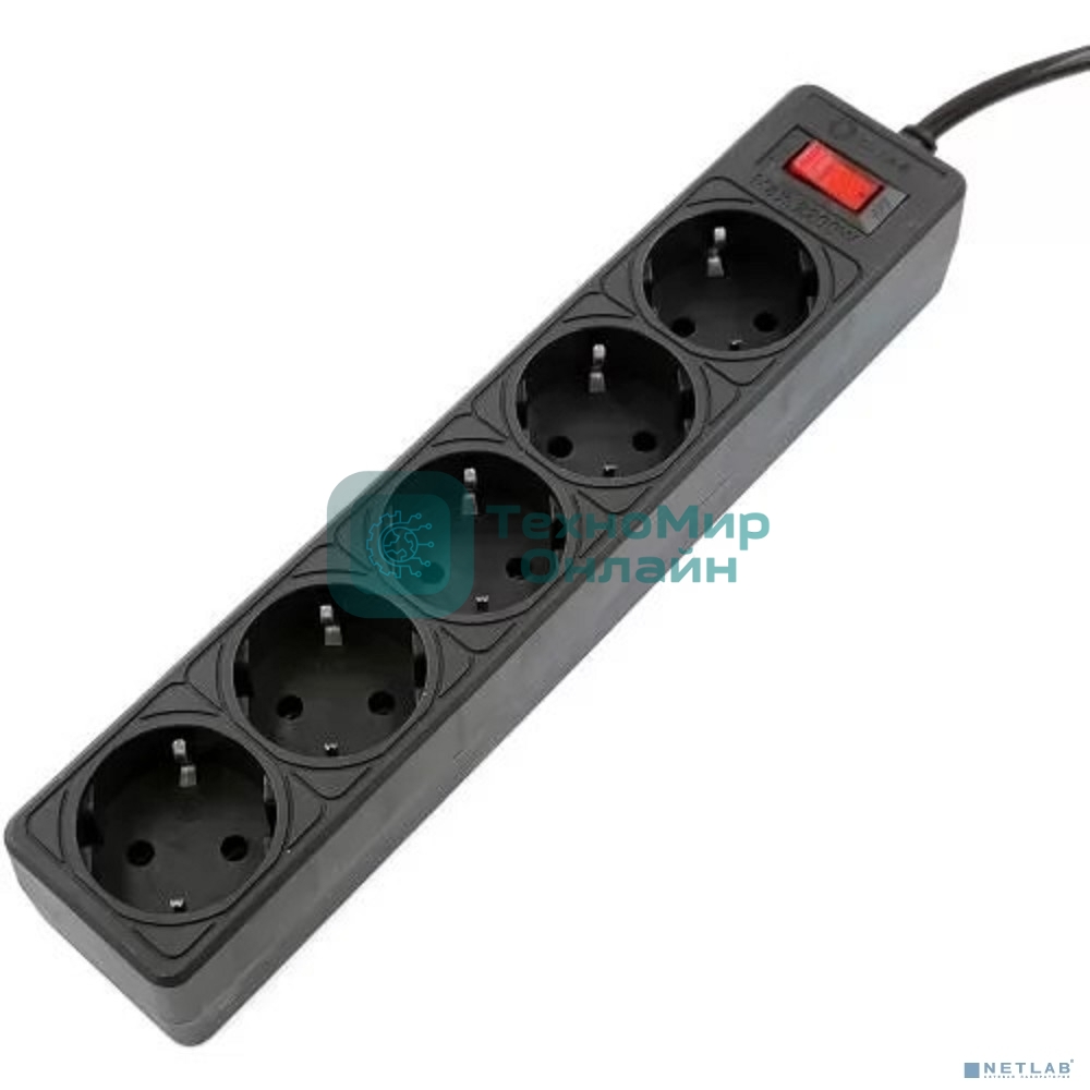 Сетевой фильтр 5bites GARDA SP5B-530 5S, 3x0.75 мм2, 3 м, черный