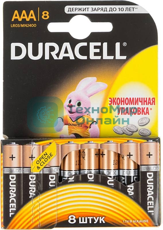 Батарейка Duracell LR03-8BL BASIC AAA (MN2400) (8 шт. в уп-ке)