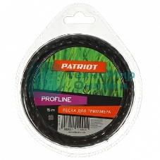 Леска для триммеров PATRIOT Profline D 2,4мм L 15мскрученный квадрат, черный 240-15-5