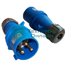 Вилка Lanmaster LAN-IEC-309-32A1P/M IEC 309 32A 250V blue