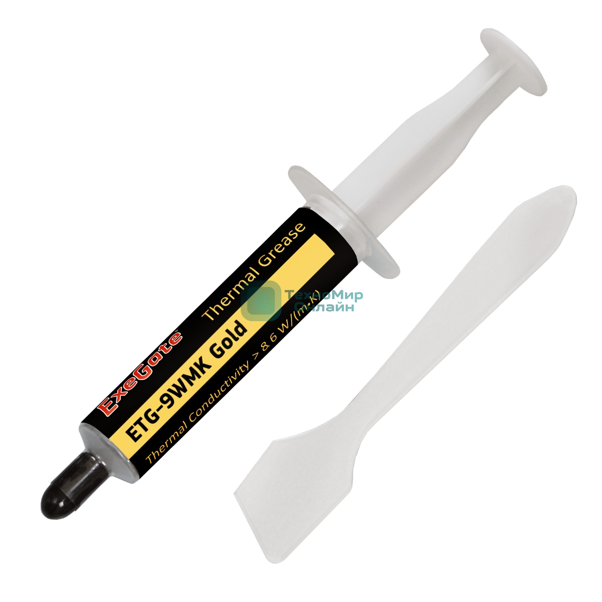Термопаста ExeGate ETG-9WMK Gold, шприц с лопаткой, 8г