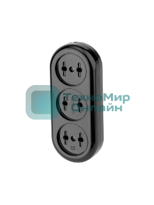 Колодка Rexant 3 гнезда карболитовая б/з 16 А, черная