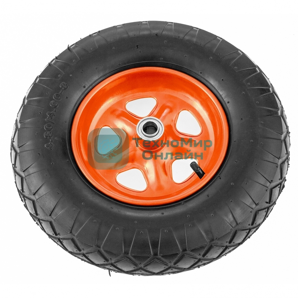Колесо пневматическое Palisad 4.80/4.00-8, D 380 мм, подш. внут. диам. 12 мм, длина оси 90 мм