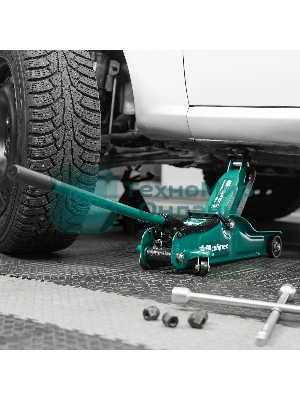 Домкрат гидравлический подкатной Сибртех 2 т, 85-330 мм, низкий подхват, в пластиковом кейсе