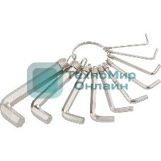 Набор ключей Sparta HEX 15х10х10шт. никелированный на кольце