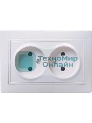 Розетка 2-м СП Кварта 10А IP20 без заземл. белый IEK ERK23-K01-10-DM