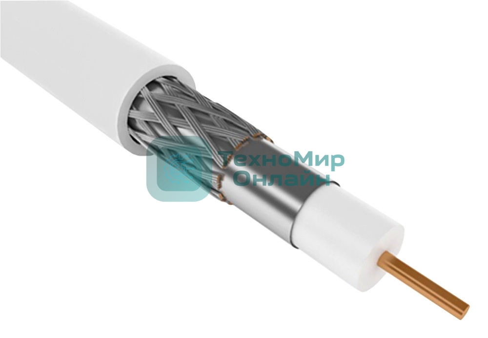 Кабель коаксиальный ITK CC1-R6F1-111-100-G RG-6 F/UTP общий экран 75Om PVC внутренний 100м белый